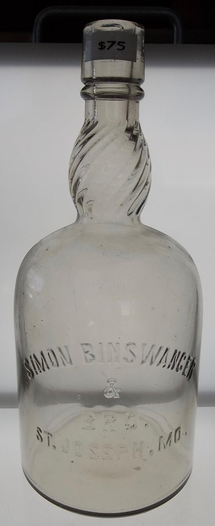Simon Binswanger & Bros. Liquor Bottle from St. Joseph, Missouri