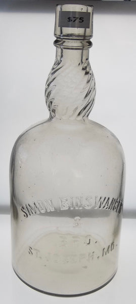 Simon Binswanger & Bros. Liquor Bottle from St. Joseph, Missouri
