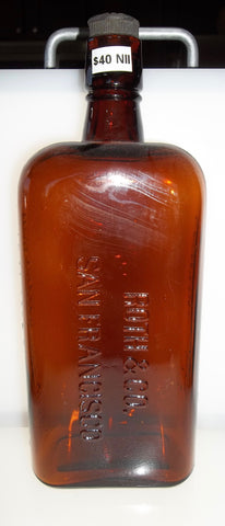 Roth & Co. Lawton Rye Bottle in Dark Amber from San Francisco
