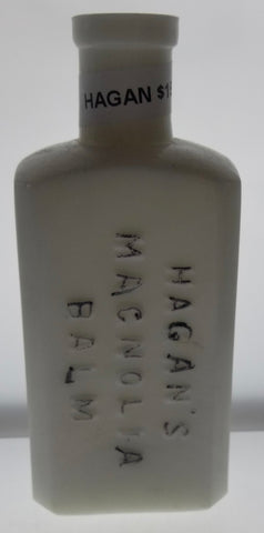 Milk Glass Hagan's Magnolia Balm Bottle