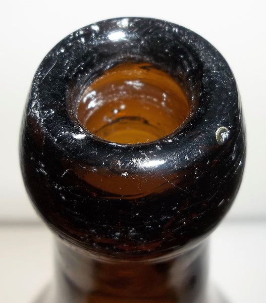 Beautiful Olive Amber Quart Blob Top Beer Bottle from Lafayette Indiana