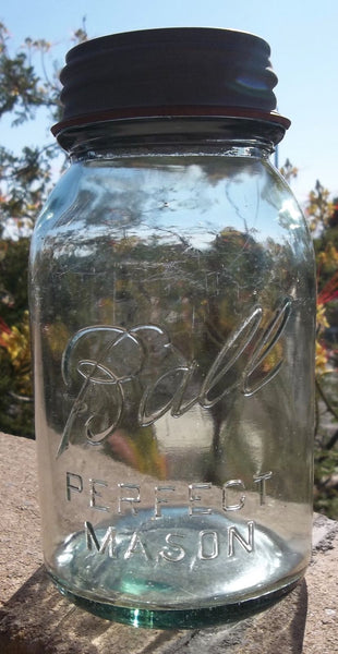 Ball Perfect Mason Jar with Unusual Flaw and Color