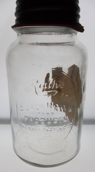 Iowa Jar Rath's Pickled Pigs Feet Jar with Original Paper Label!