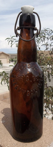 Gutsch Beer Bottle with Original Porcelain Stopper from Sheboygan, Wisconsin
