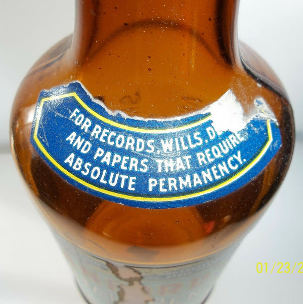 Sanford Fountain Pen Ink Pint Sized Bottle with Original Paper Label!